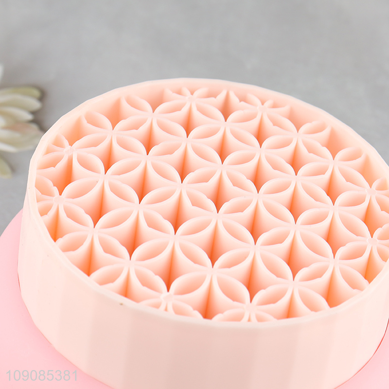 Popular products pink folding makeup brush storage basket with handle