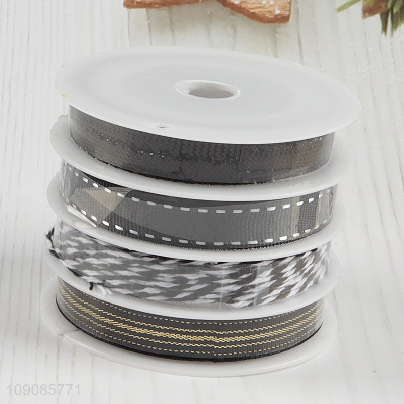 Factory Price 4 Pieces Polyester Ribbons for Crafts and Gift Wrapping