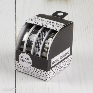Factory Price 4 Pieces Polyester Ribbons for Crafts and Gift Wrapping