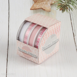 New Product 4 Pieces Polyester Ribbons for Gift Wrapping and Party Decoration