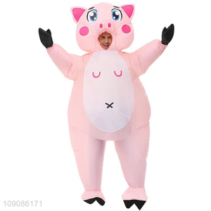 Top selling cartoon pig adult inflatable doll mascot costume wholesale