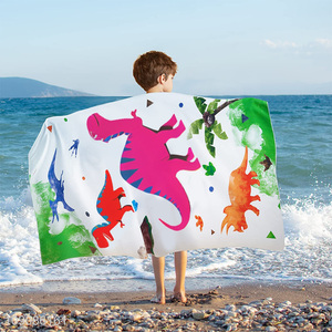 Yiwu market dinosaur printed cartoon children bath towel beach towel
