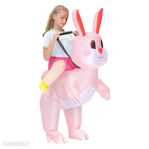 Most popular children cartoon inflatable walking rabbit mascot costume