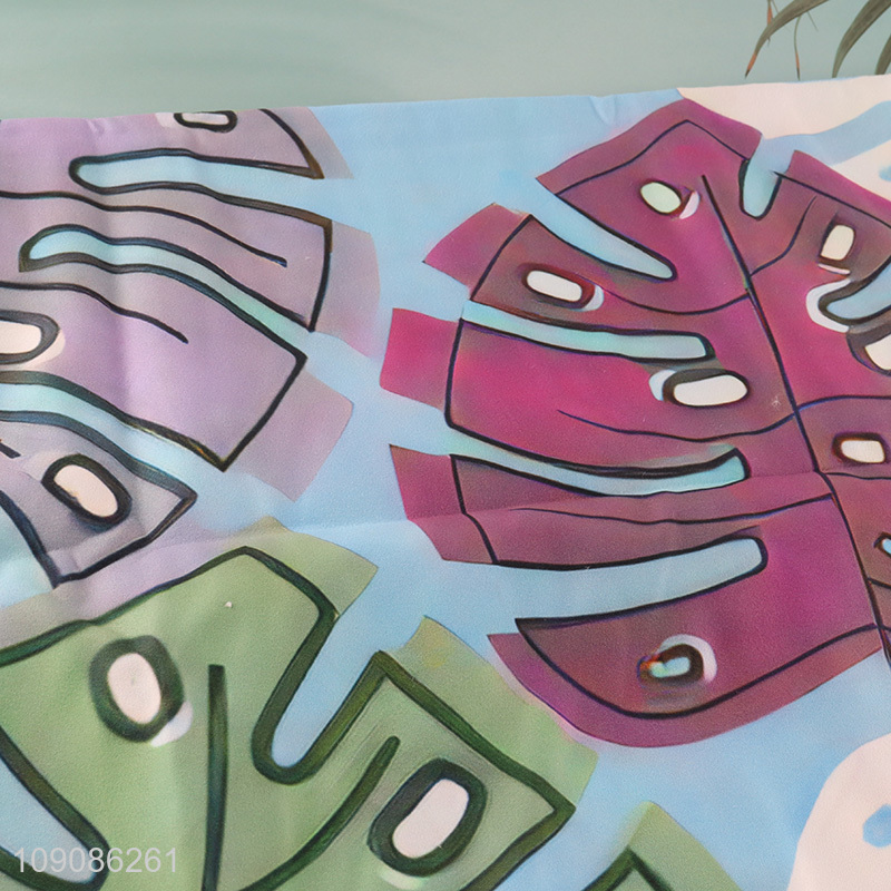 China wholesale leaves pattern quick dry bath towel beach towel