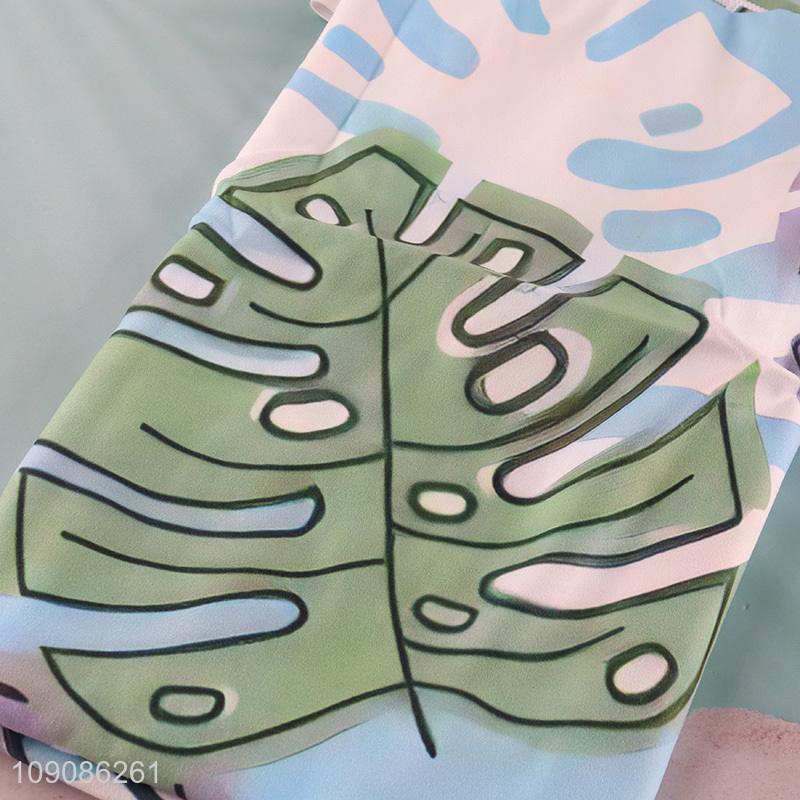 China wholesale leaves pattern quick dry bath towel beach towel