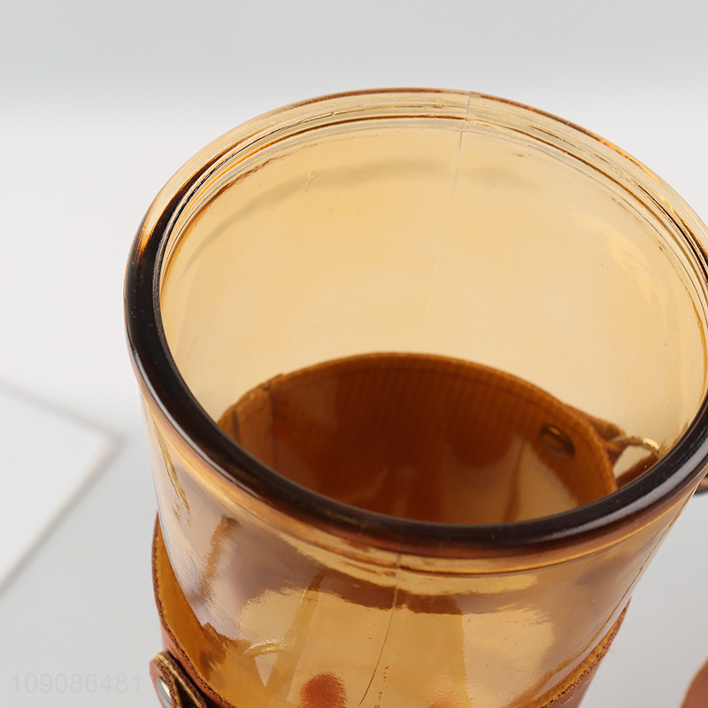 Best quality portable glass water cup drinking cup with straw