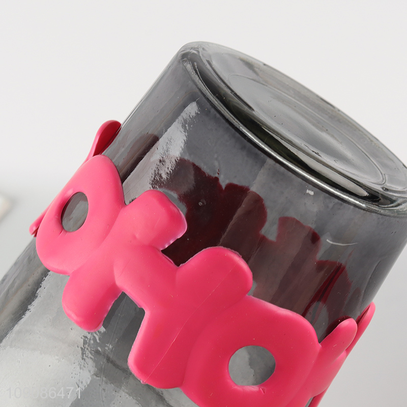 Good price 350ml unbreakable glass water cup drinking cup with straw