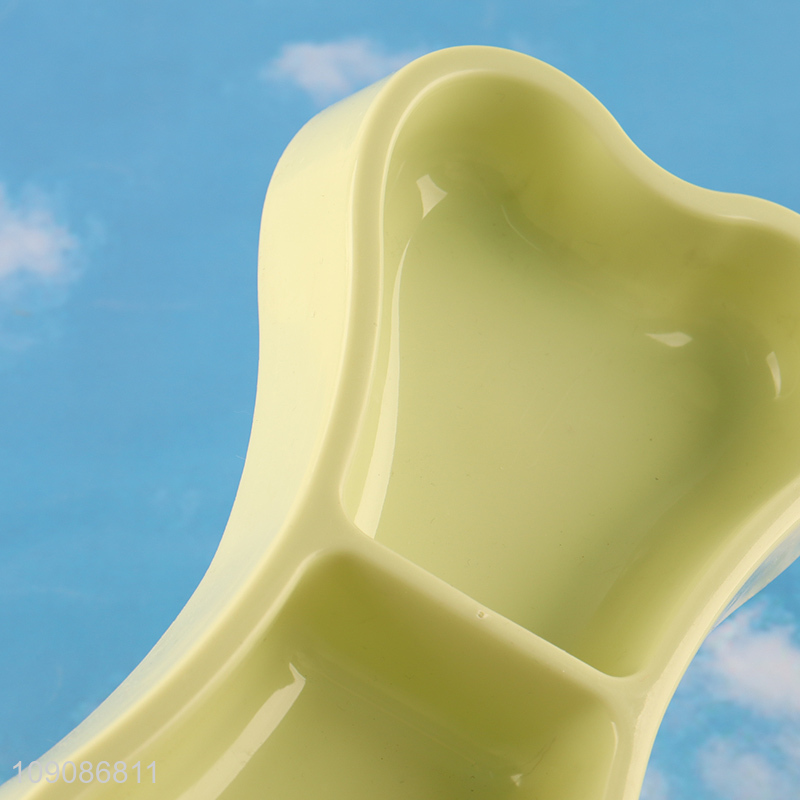 China supplier 2compartment plastic pet supplies pet bowl