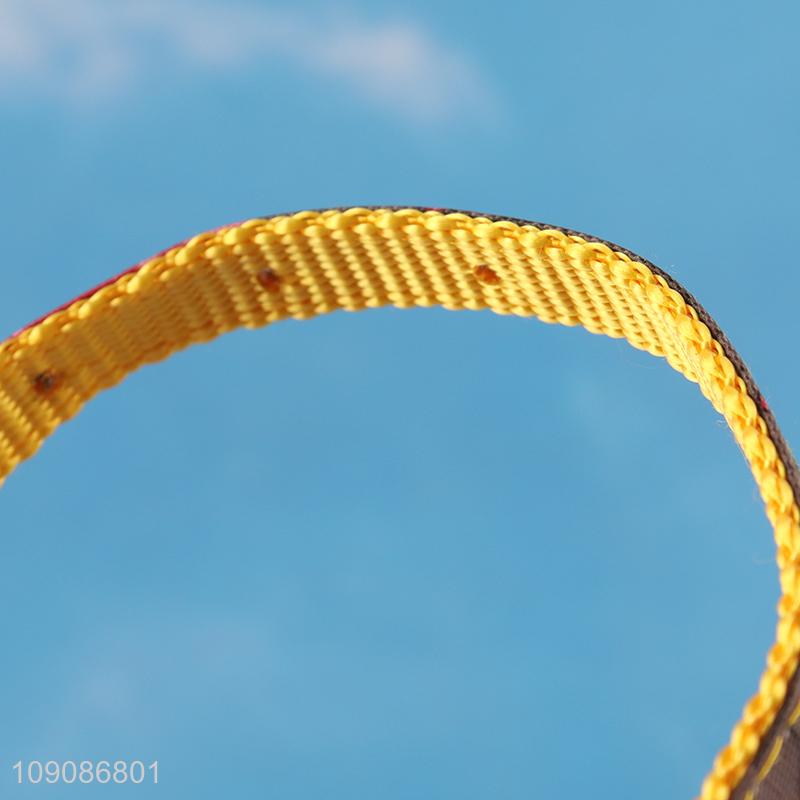 Factory supply anti-lost polyester adjustable pet collar with bell