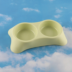 New product 2compartment plastic pet supplies pet bowl for sale