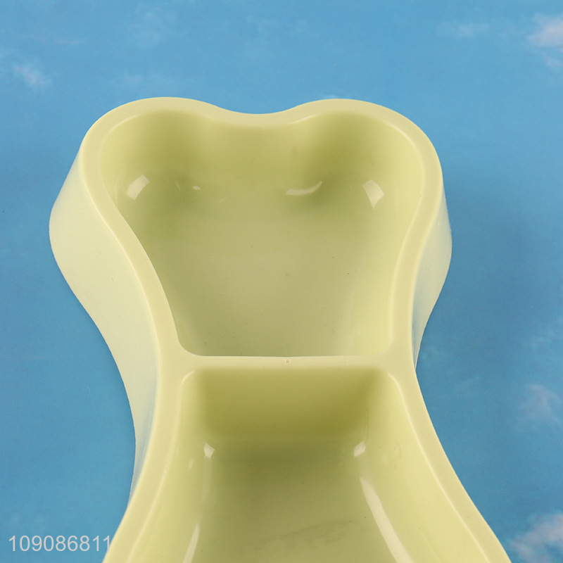 China supplier 2compartment plastic pet supplies pet bowl