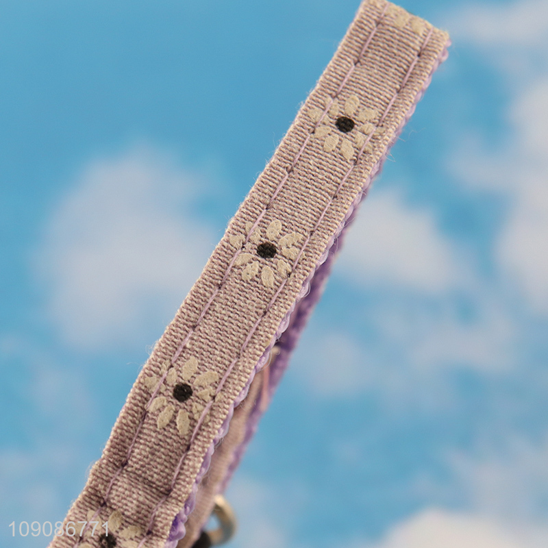 Good quality outdoor polyester adjustable pet collar with bell