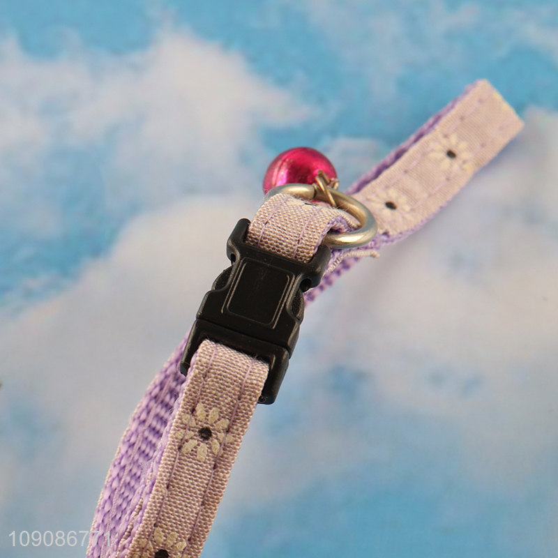 Good quality outdoor polyester adjustable pet collar with bell
