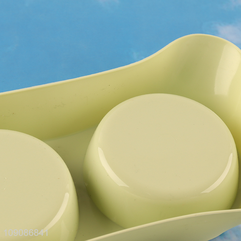 New product 2compartment plastic pet supplies pet bowl for sale