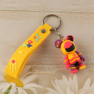 Hot products silicone cartoon bear pendant portable keychain