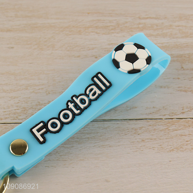 Online wholesale portable football pendant silicone keychain