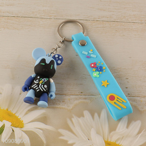 Popular products portable cartoon bear pendant silicone keychain