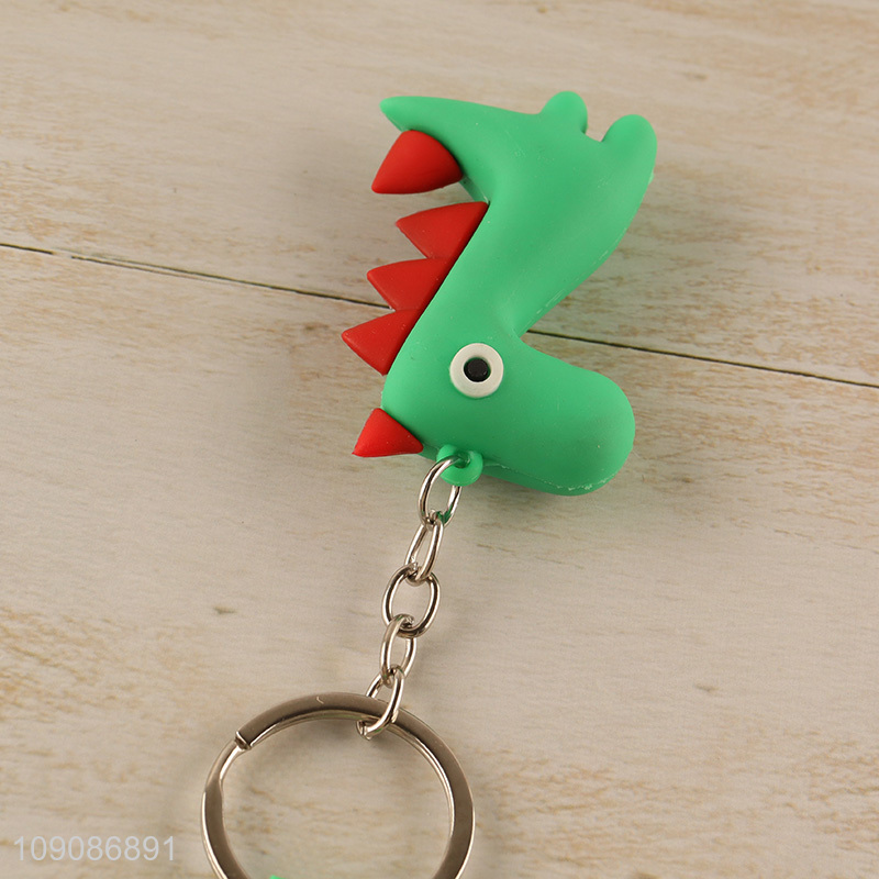 China factory multicolor silicone dinosaur pendant keychain for sale