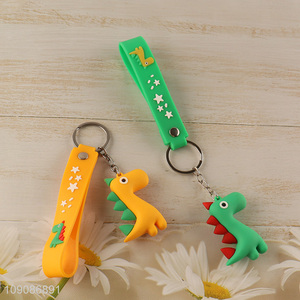 China factory multicolor silicone dinosaur pendant keychain for sale