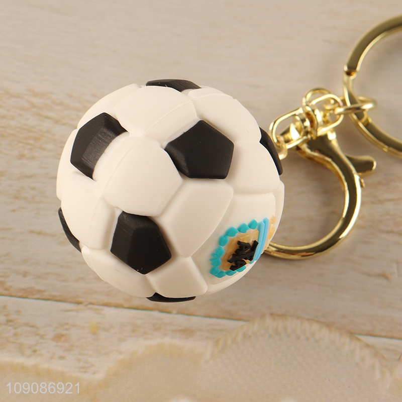 Online wholesale portable football pendant silicone keychain