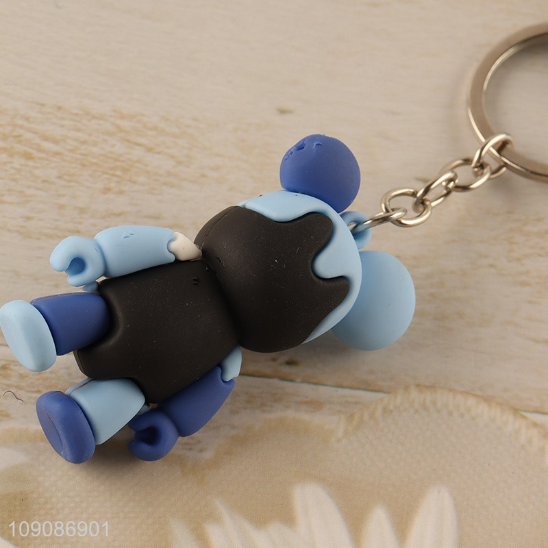 Popular products portable cartoon bear pendant silicone keychain
