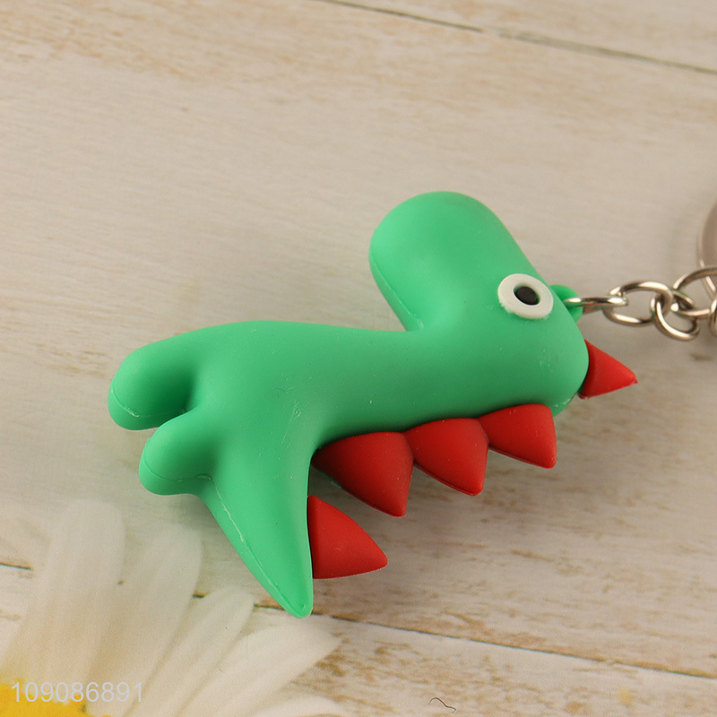China factory multicolor silicone dinosaur pendant keychain for sale