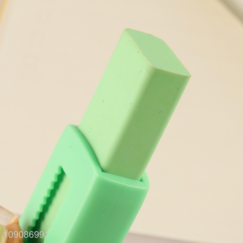 Good selling students stationery telescopic eraser push-pull erasers