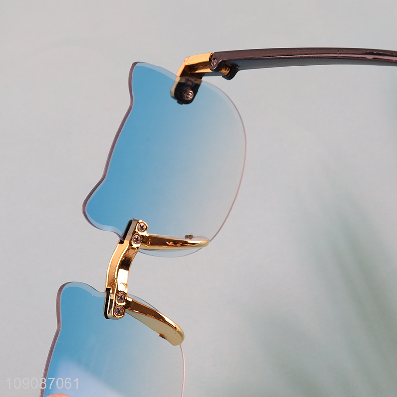Top selling cute cat shape frame summer outdoor eyeglasses sunglasses