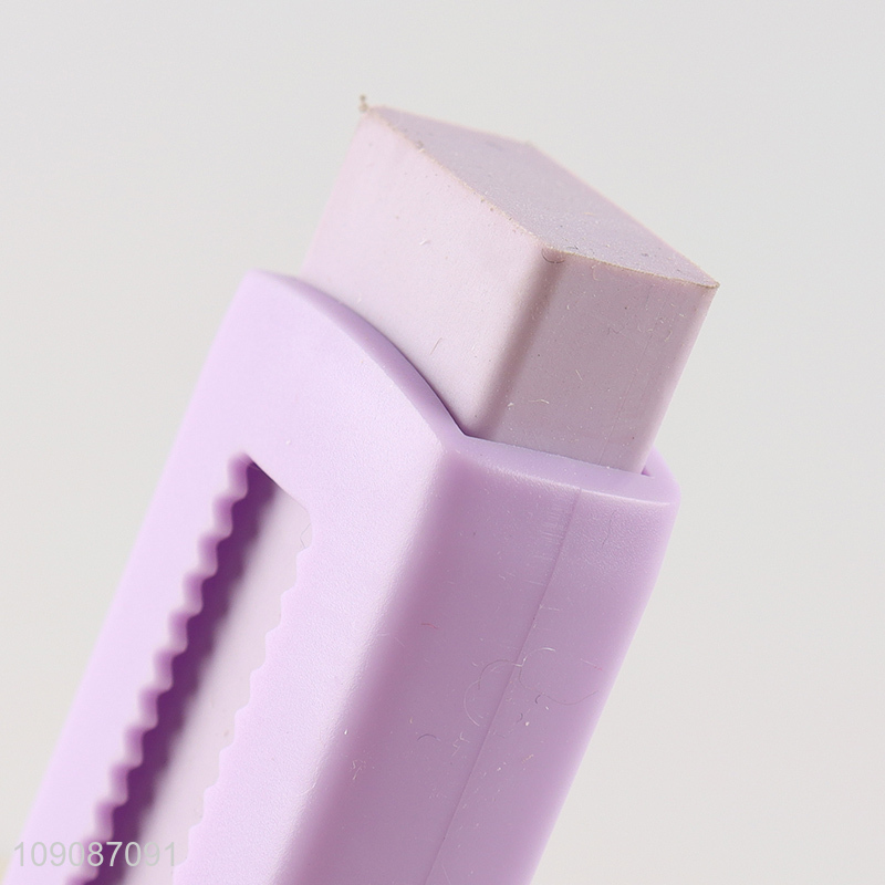 Factory Price Cute Sliding Retractable Eraser Kids School Supplies