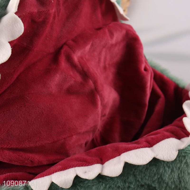 New products cartoon dinosaur shape plush winter hat with scarf