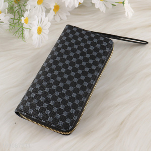 China factory long style pu waterproof wallet with zipper