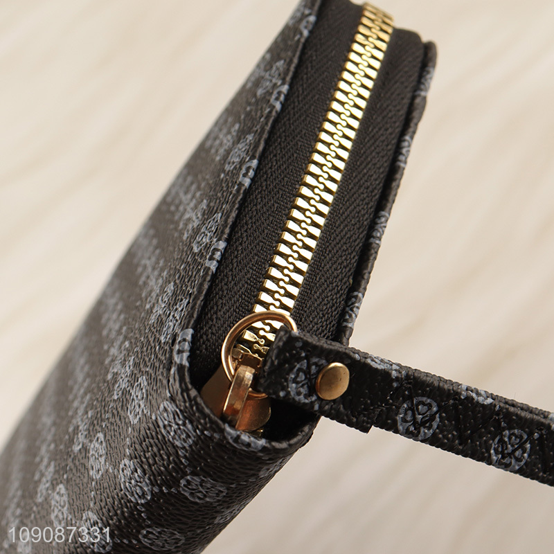 China factory long style pu waterproof wallet with zipper