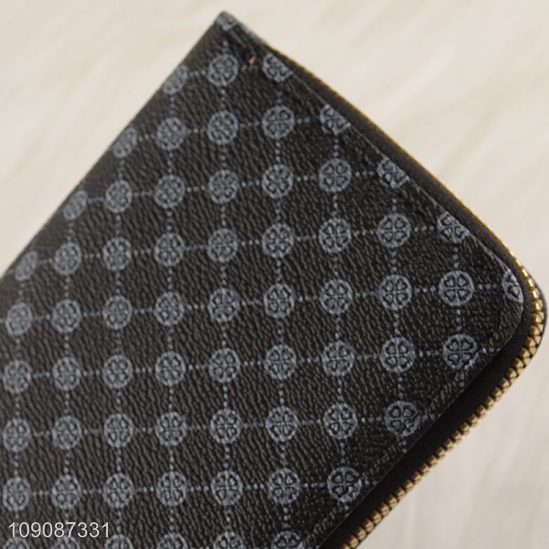 China factory long style pu waterproof wallet with zipper