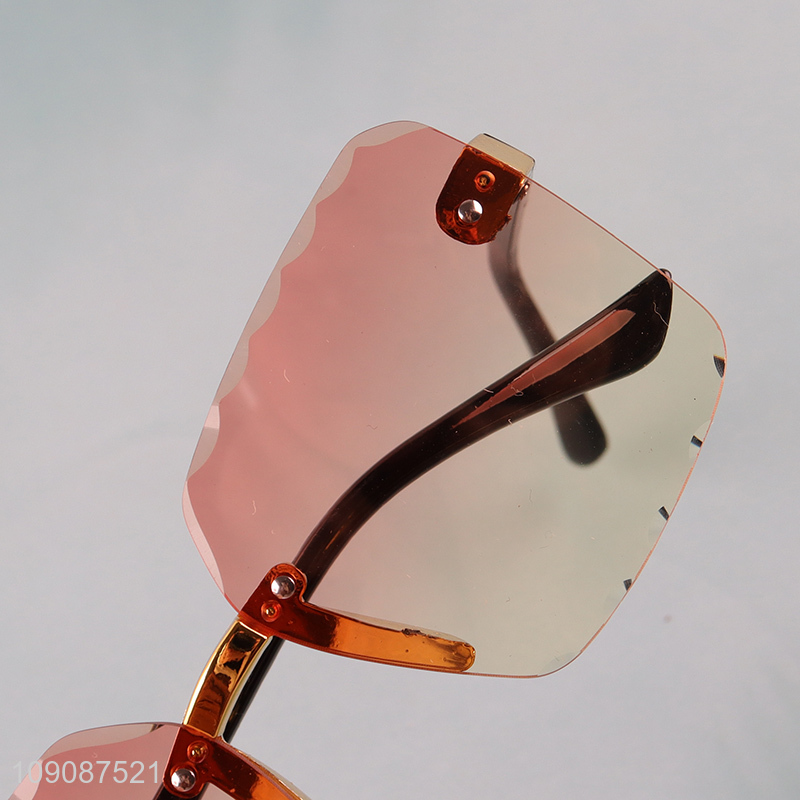 Online Wholesale Trendy Frameless Sunglasses Women Men Sunglasses