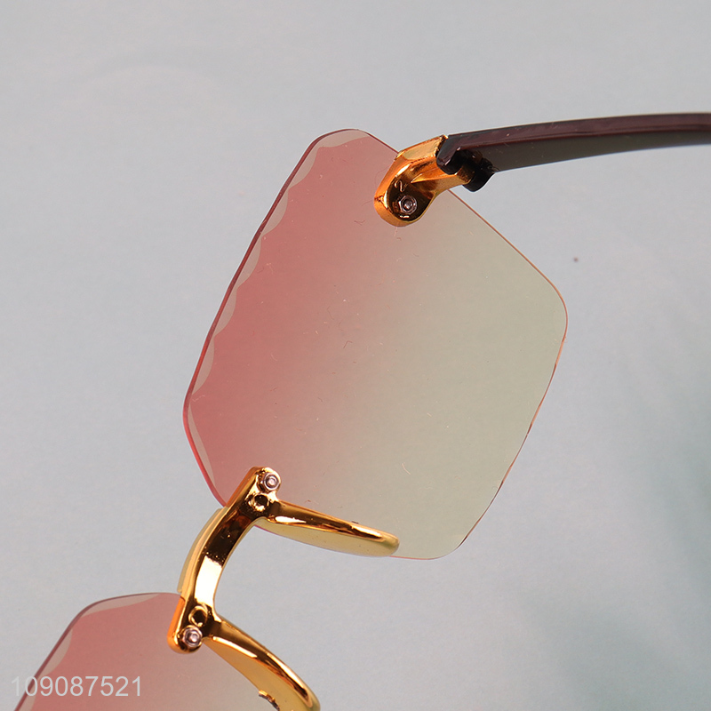 Online Wholesale Trendy Frameless Sunglasses Women Men Sunglasses