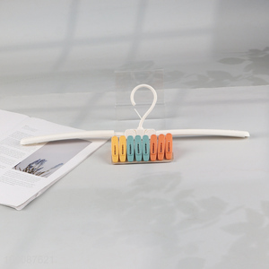 Yiwu market household plastic folding drying rack with 8 clothes clips