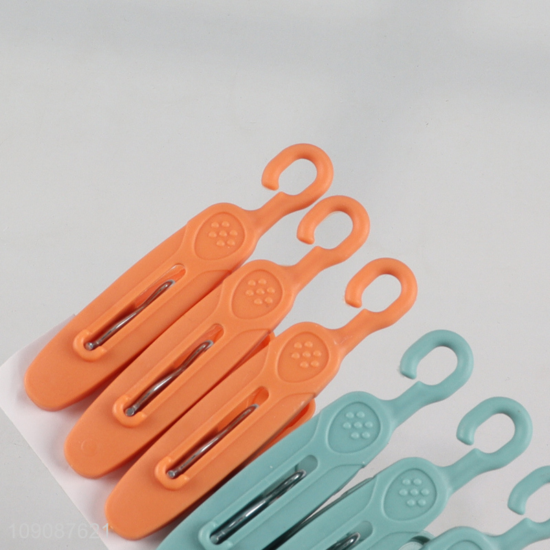 Yiwu market household plastic folding drying rack with 8 clothes clips