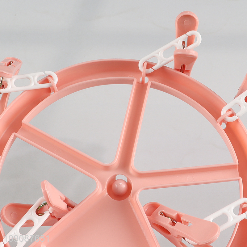 Top products windproof plastic clothes hanger socks drying rack for household