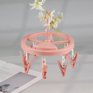 Top products windproof plastic clothes hanger socks drying rack for household