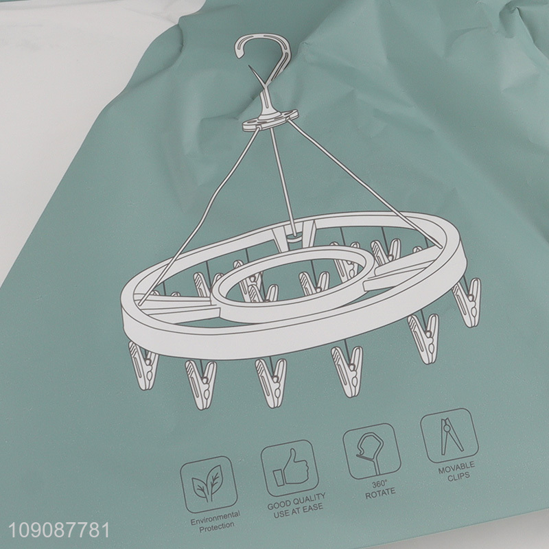 Top quality round household plastic multifunctional drying hanger socks drying rack