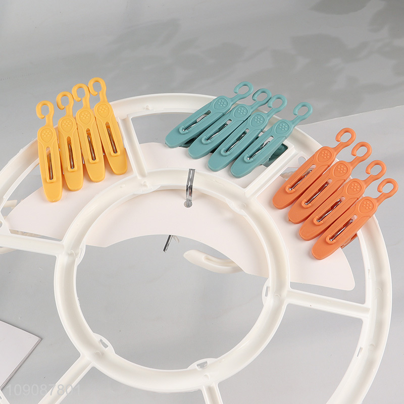 Online wholesale household plastic drying hanger socks clips socks rack