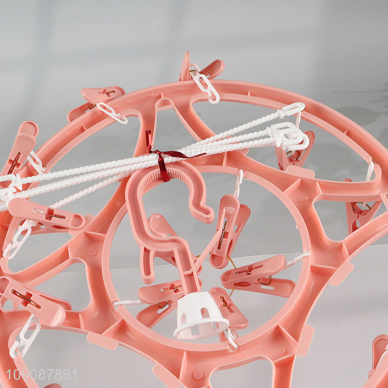 Low price plastic windproof multifunctional drying hanger socks drying rack