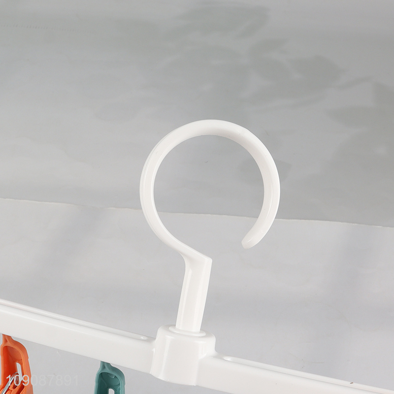 Best selling plastic clothes hanger underwear clips socks drying rack