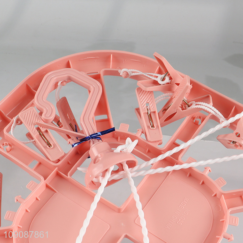 Good quality plastic windproof multifunctional drying hanger socks drying rack