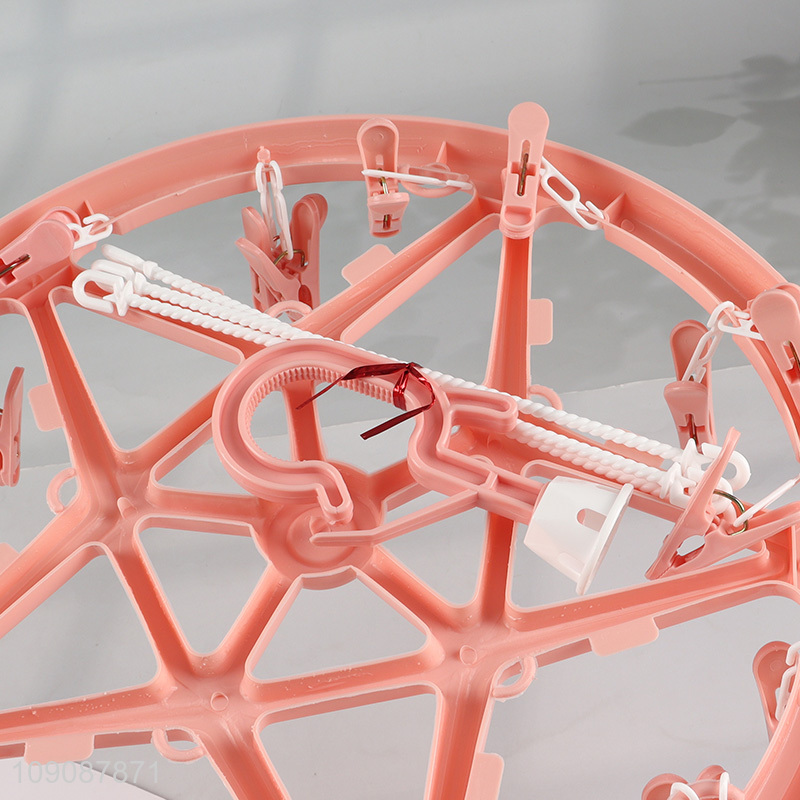 Hot sale plastic household multifunctional drying hanger clothes hanger socks clips