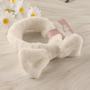 Hot Selling Fluffy Makeup Headband Bowknot Spa Face Washing Headband
