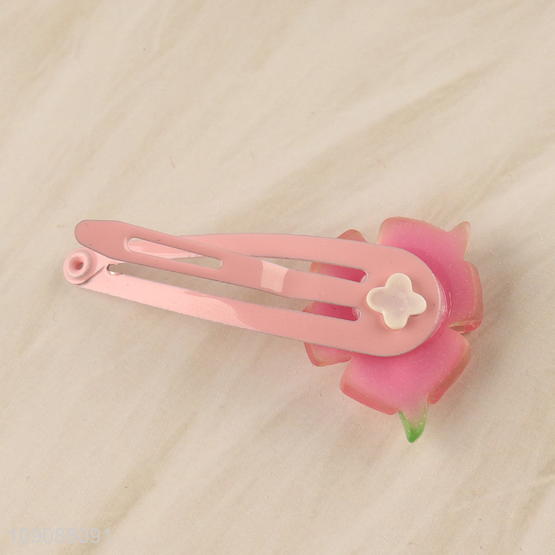 Factory Price Kawaii Flower Hair Clips and Hair Ties Set for Kids