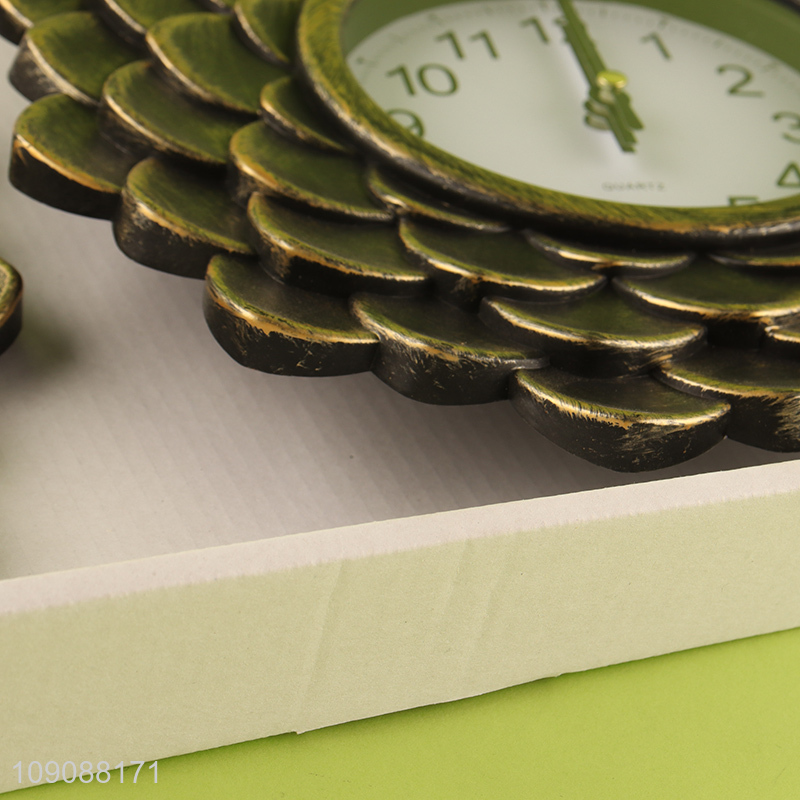 High Quality 3Pcs Wall Mirror and Clock Set for Bedroom Decor