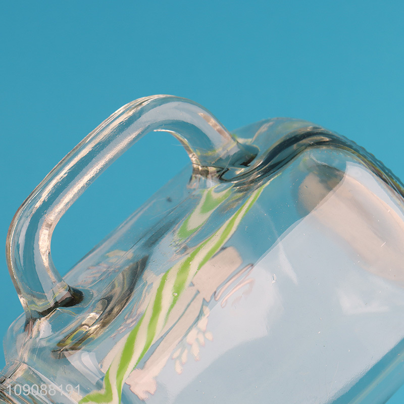 New Arrival Cactus Mason Jar Glass Cup With Lid and Straw