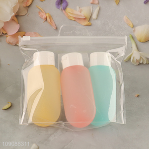 Factory Price 3Pcs 60ML Travel Size Silicone Squeeze Bottle Set
